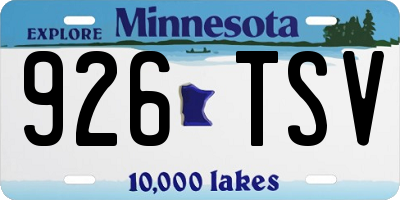 MN license plate 926TSV