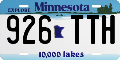 MN license plate 926TTH
