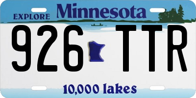 MN license plate 926TTR