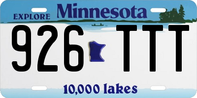 MN license plate 926TTT