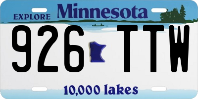 MN license plate 926TTW