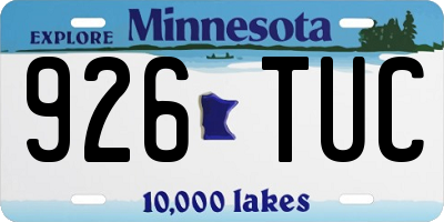 MN license plate 926TUC