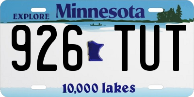 MN license plate 926TUT