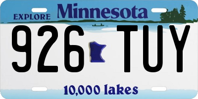 MN license plate 926TUY