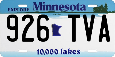 MN license plate 926TVA