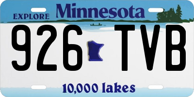 MN license plate 926TVB