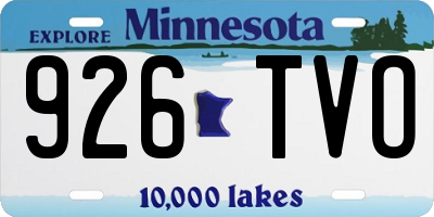 MN license plate 926TVO