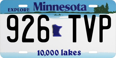 MN license plate 926TVP