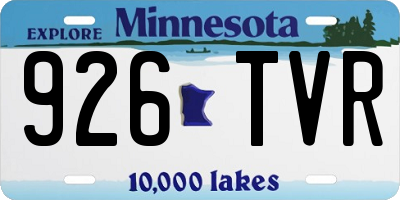 MN license plate 926TVR