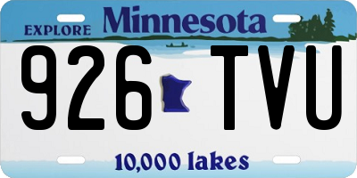 MN license plate 926TVU