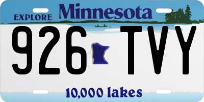 MN license plate 926TVY