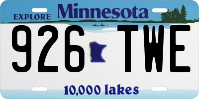 MN license plate 926TWE