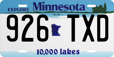 MN license plate 926TXD