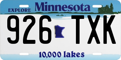 MN license plate 926TXK