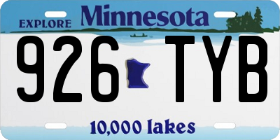 MN license plate 926TYB