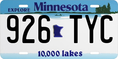 MN license plate 926TYC