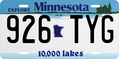 MN license plate 926TYG