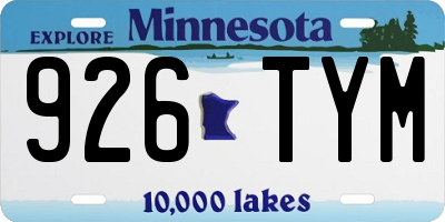 MN license plate 926TYM