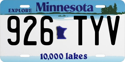 MN license plate 926TYV