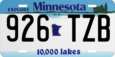 MN license plate 926TZB