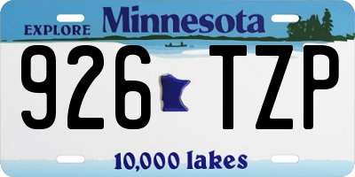MN license plate 926TZP