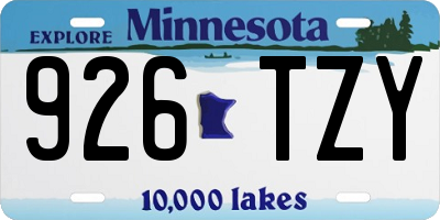 MN license plate 926TZY