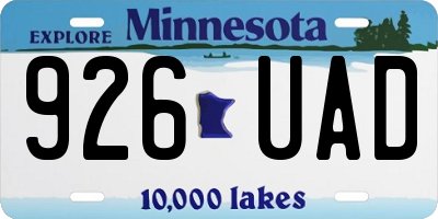 MN license plate 926UAD