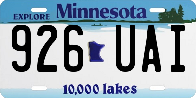 MN license plate 926UAI