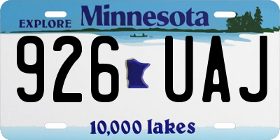 MN license plate 926UAJ