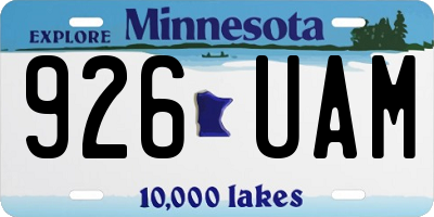 MN license plate 926UAM