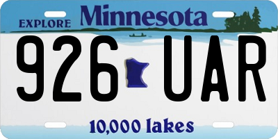 MN license plate 926UAR
