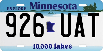 MN license plate 926UAT