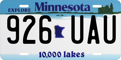 MN license plate 926UAU