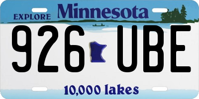 MN license plate 926UBE