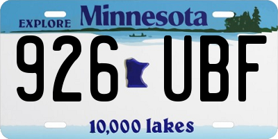 MN license plate 926UBF