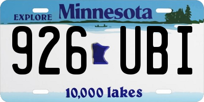 MN license plate 926UBI