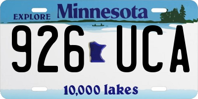 MN license plate 926UCA