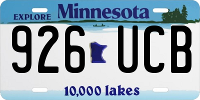 MN license plate 926UCB
