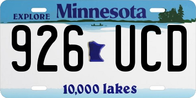 MN license plate 926UCD