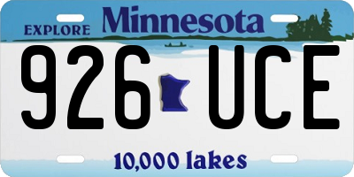 MN license plate 926UCE