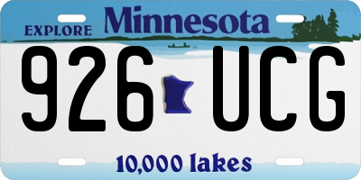 MN license plate 926UCG