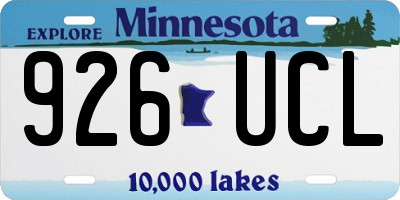 MN license plate 926UCL