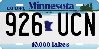 MN license plate 926UCN