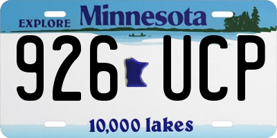 MN license plate 926UCP