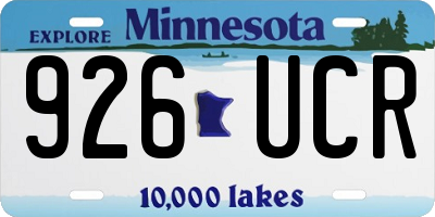 MN license plate 926UCR