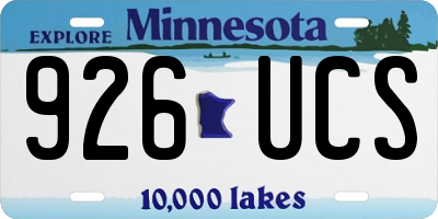 MN license plate 926UCS