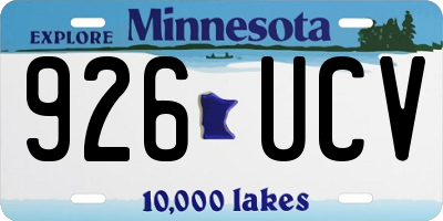 MN license plate 926UCV