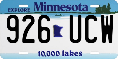 MN license plate 926UCW