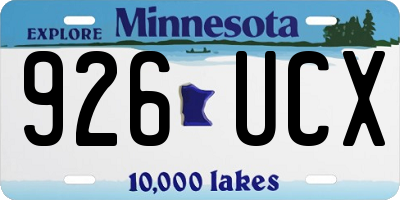 MN license plate 926UCX