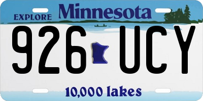 MN license plate 926UCY